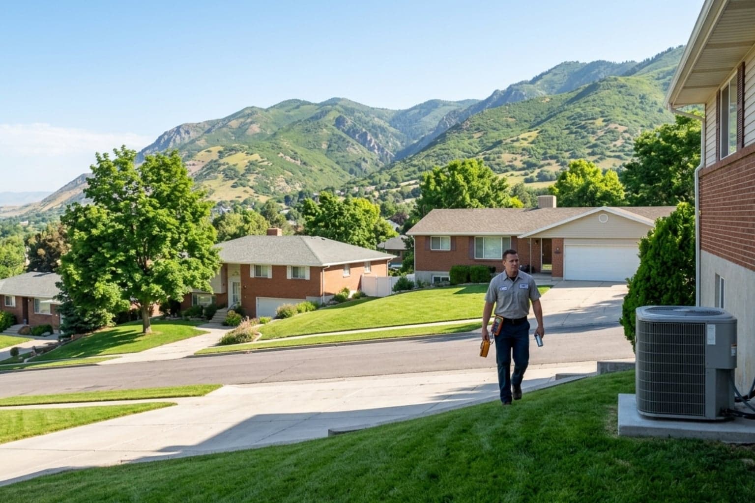 Bountiful, Utah bench community where AC maintenance keeps view-homes running efficiently