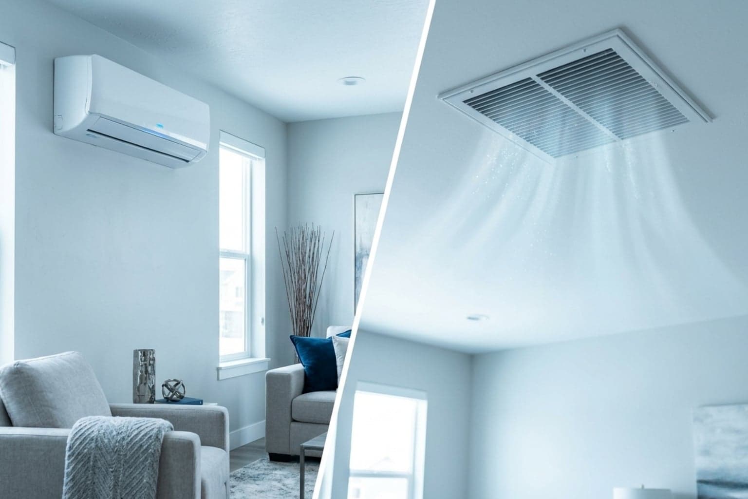 Ductless mini-split and central register options available during a Salt Lake City AC replacement